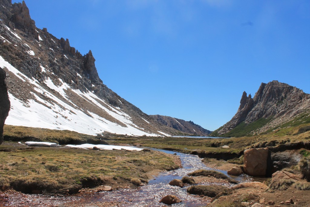 Stepping over the snow melt